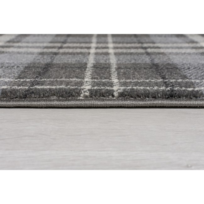 Silver & Grey Tartan Rug 120x170cm - Flair Kilbirnie