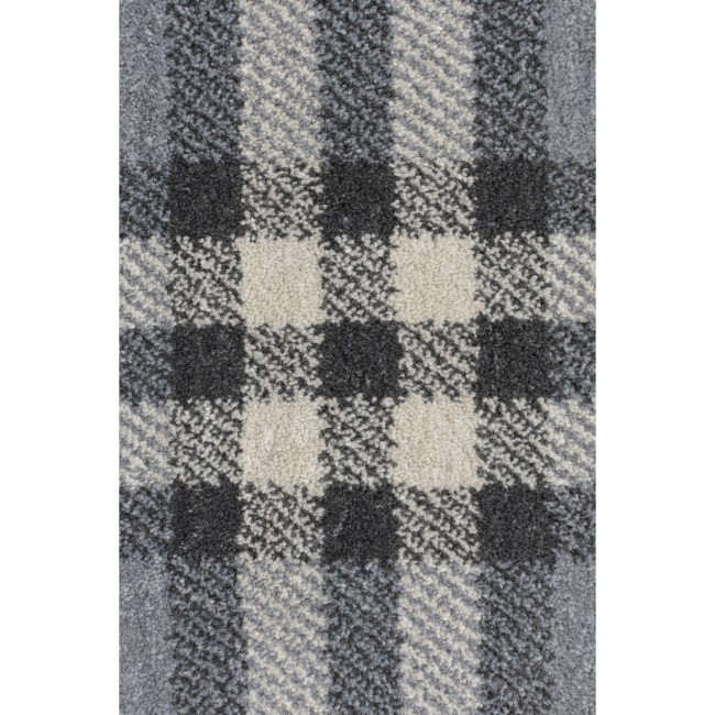 Silver & Grey Tartan Rug 120x170cm - Flair Kilbirnie