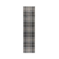 Silver & Grey Check Hallway Runner Rug 60x230cm
 - Flair Kilbirnie