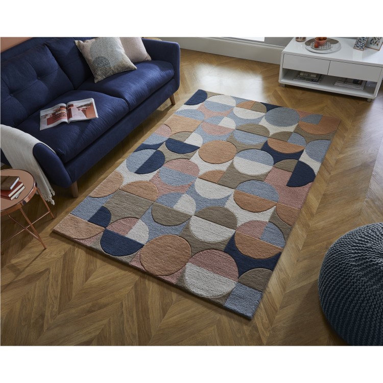 Blue & Coral Rug 120x170cm - Flair Gigi