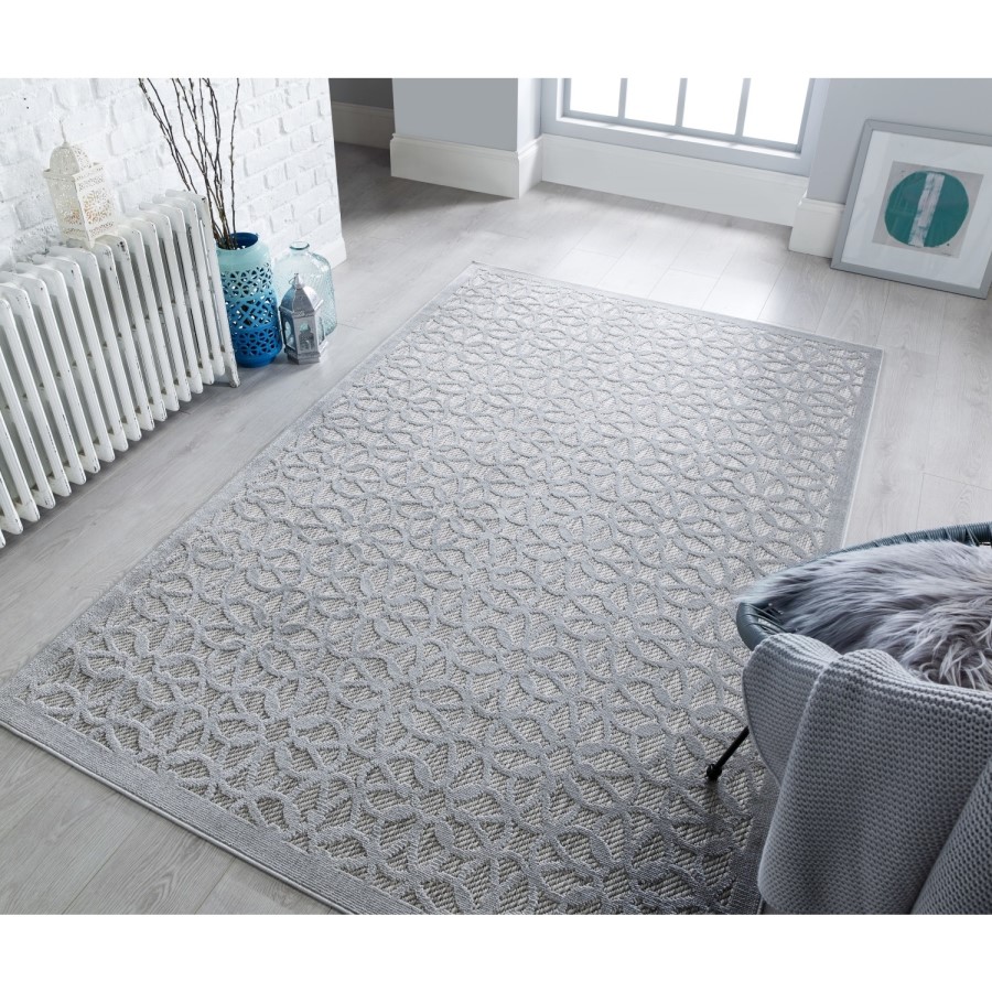 Silver Indoor/Outdoor Rug 120x170cm - Flair Argento