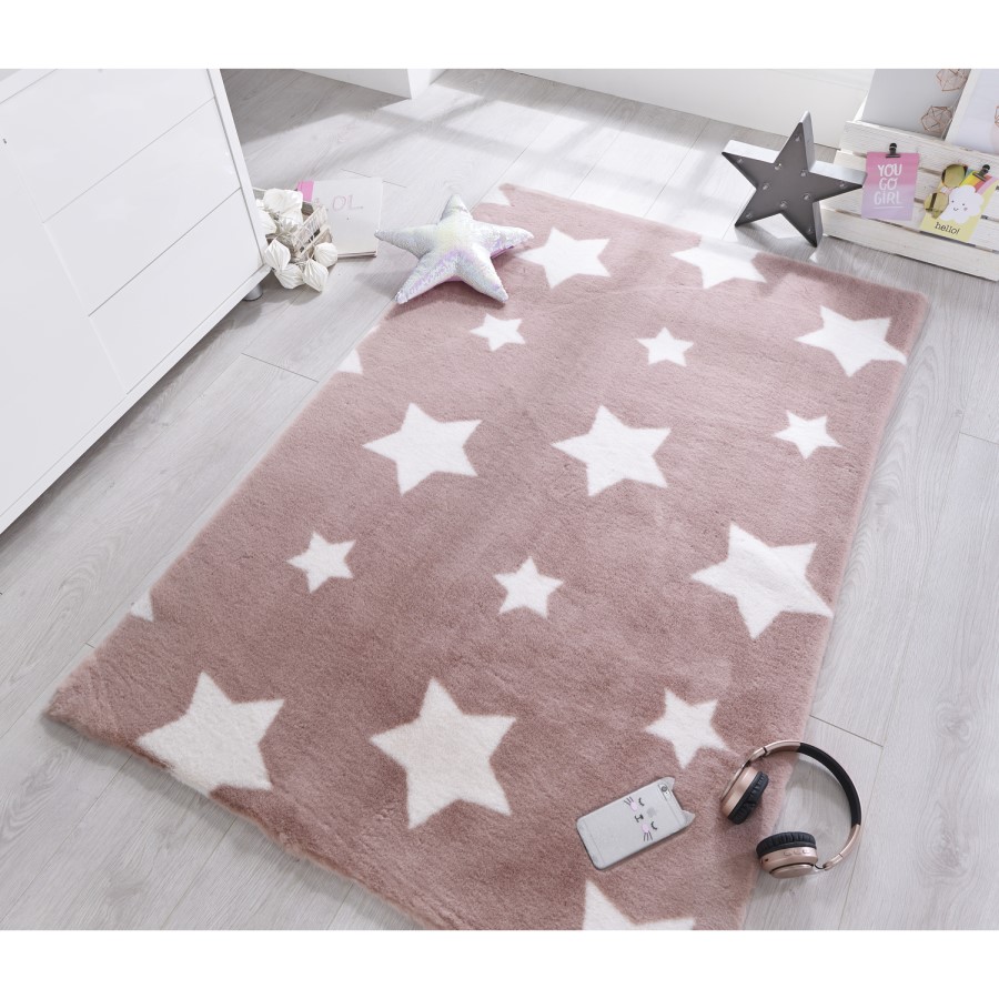 Twinkle Candy Floss Pink Kids Rug 90x150cm - Flair