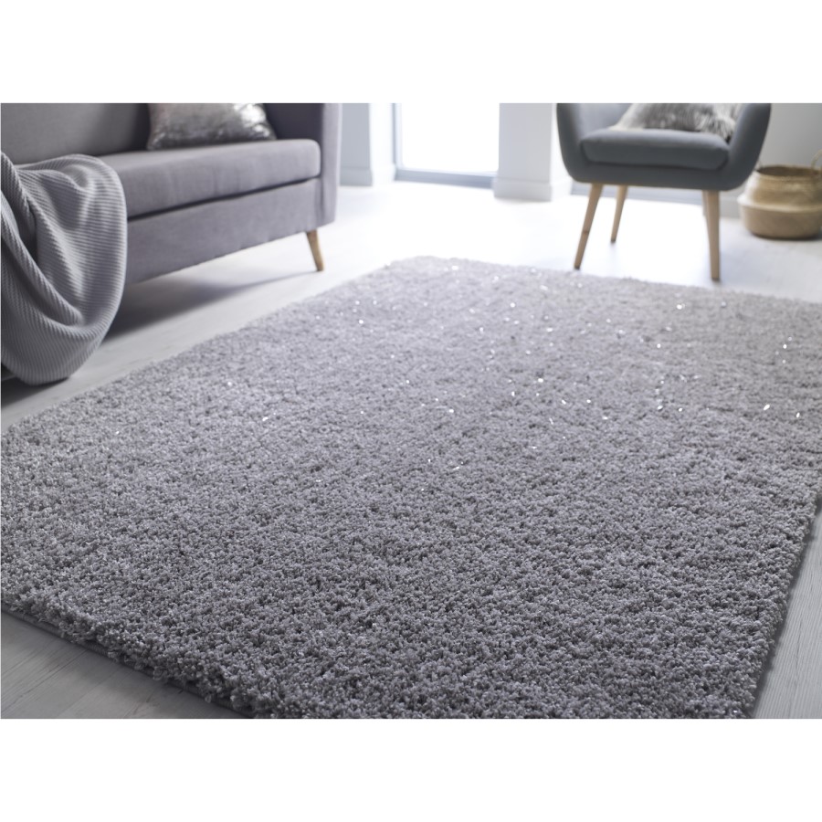 Silver Rug with Sparkles 120x170cm - Flair Veloce