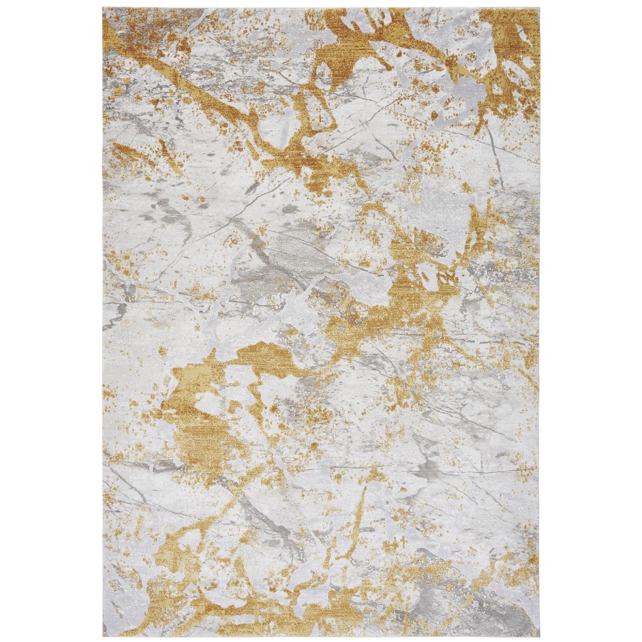 Large Yellow Rug with Marble Effect - 120x180cm - Astral