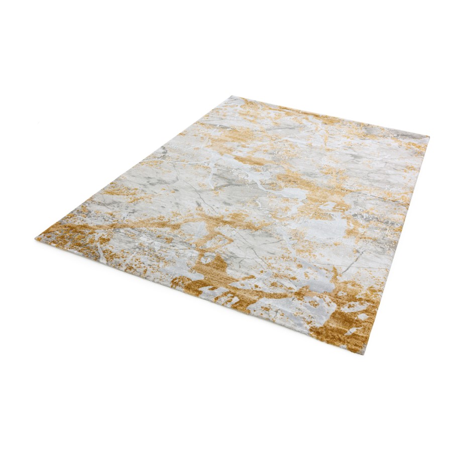 Large Yellow Rug with Marble Effect - 120x180cm - Astral