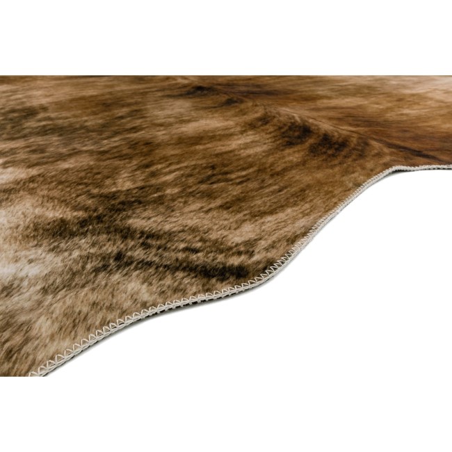 Brown Faux Cowhide Rug - 240 x 190 cm