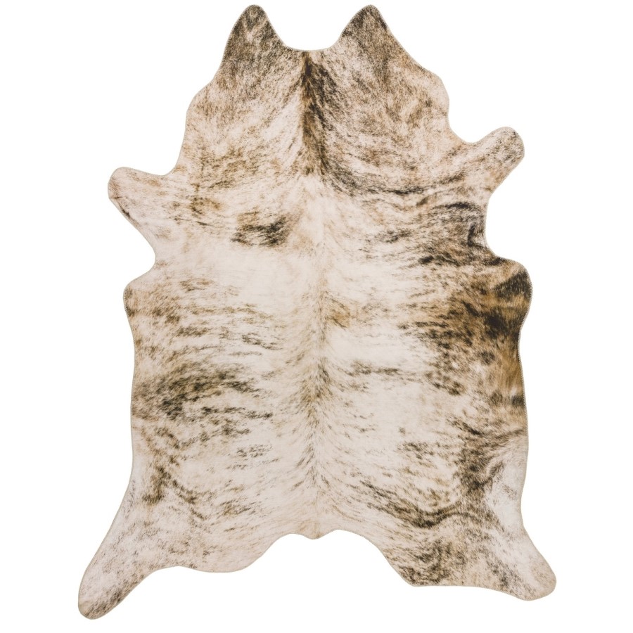 Light Brown Faux Cowhide Rug - 240 x 190 cm
