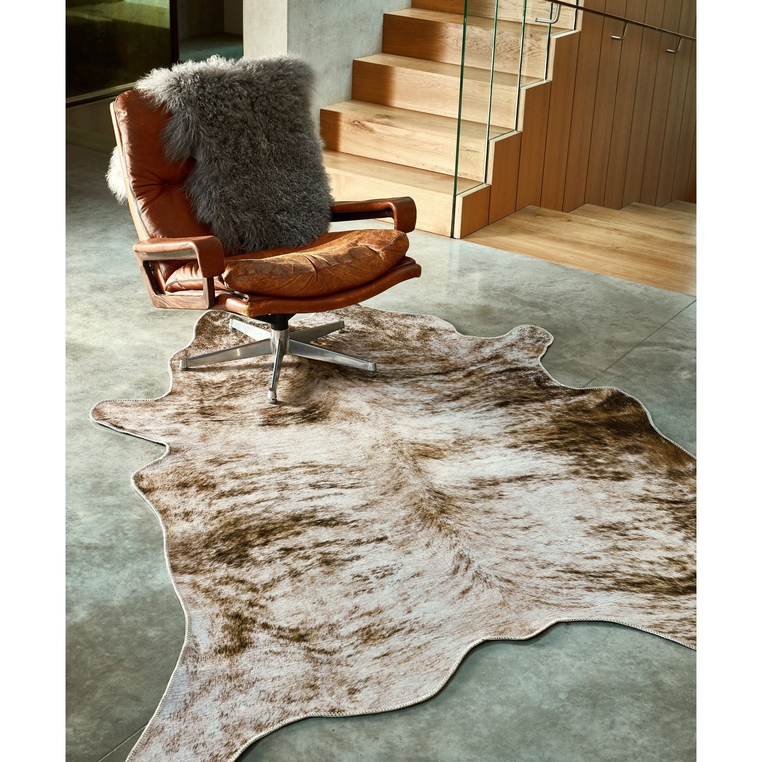 Read more about Light brown faux cowhide rug 190x240cm