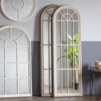 Curtis Antique Mirror with White Wooden Frame - Caspian House