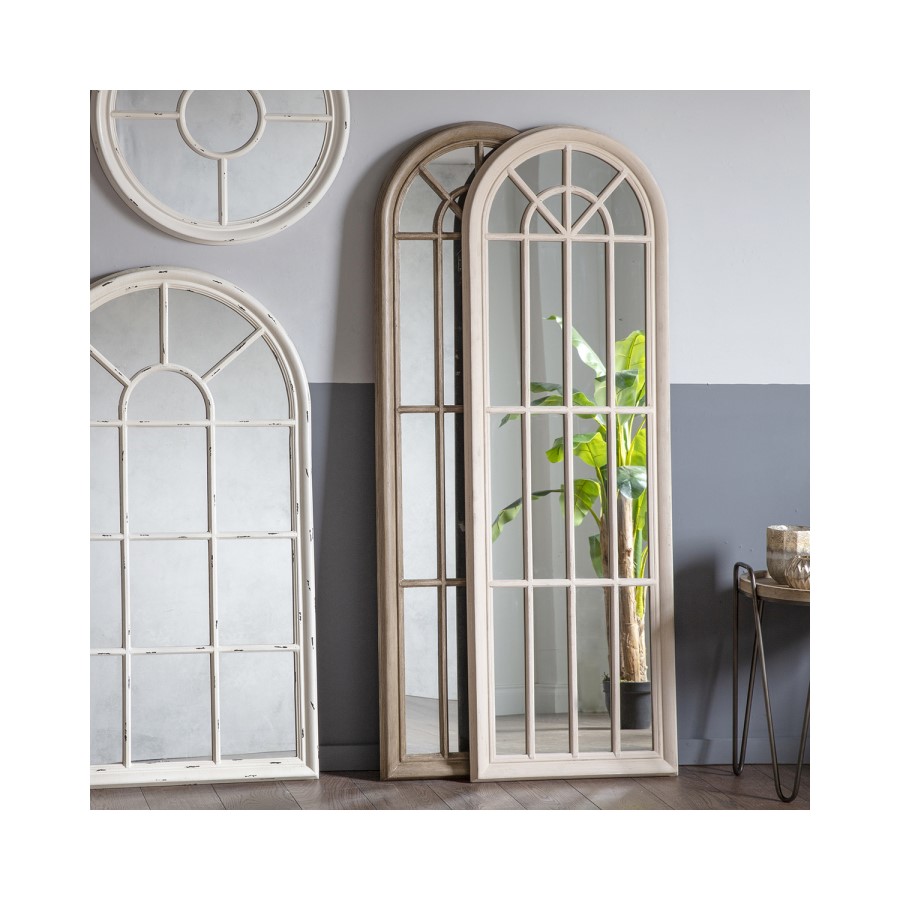 Curtis Antique Mirror with White Wooden Frame - Caspian House