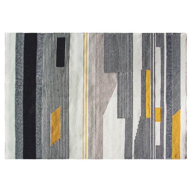 Caspian House Hand Crafted Grey & Yellow Patterned Rug - 160 x 230 cm