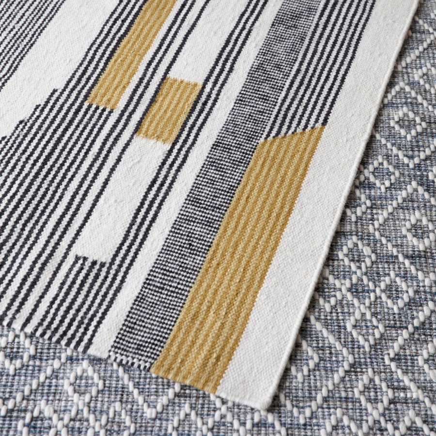 Caspian House Hand Crafted Grey & Yellow Patterned Rug - 160 x 230 cm