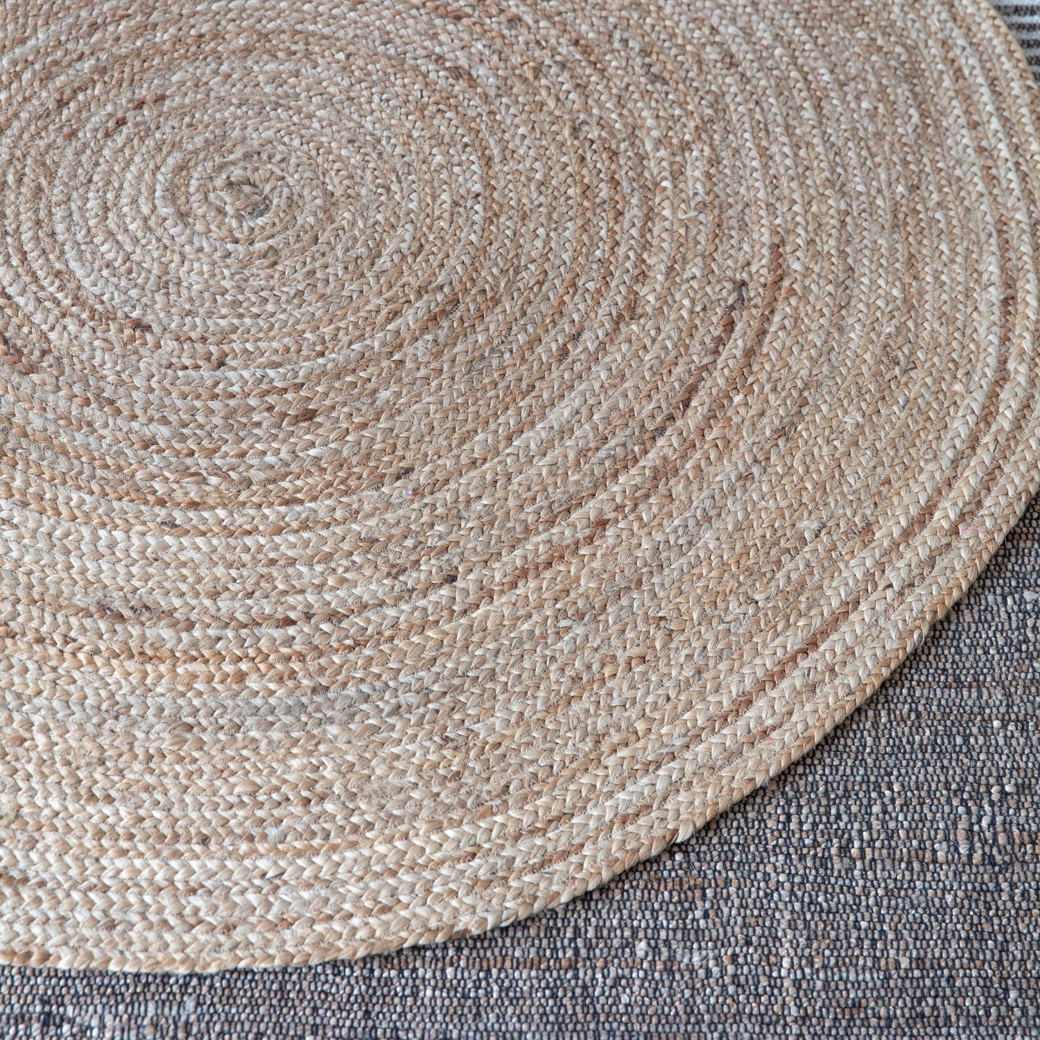 Round Jute Natural Tessellate Rug– Floorsome