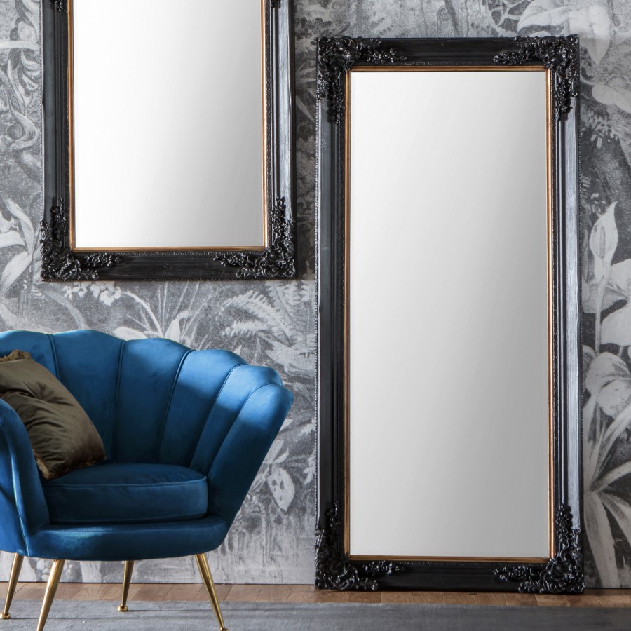 Harrelson Leaner Mirror Antique Black - Caspian House