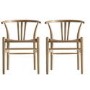 Set of 2 Wooden Wishbone Dining Chairs - Caspian House