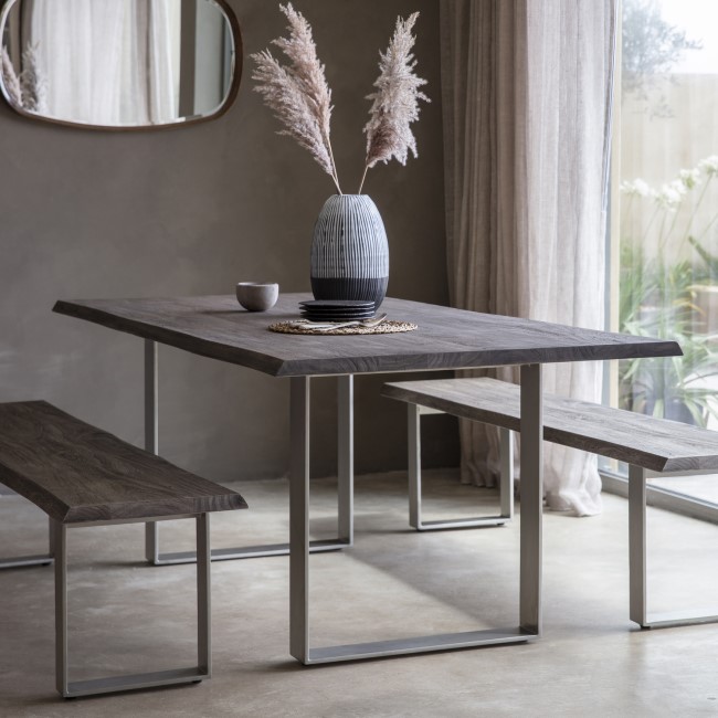 Grey Solid Wood Dining Table - Caspian House