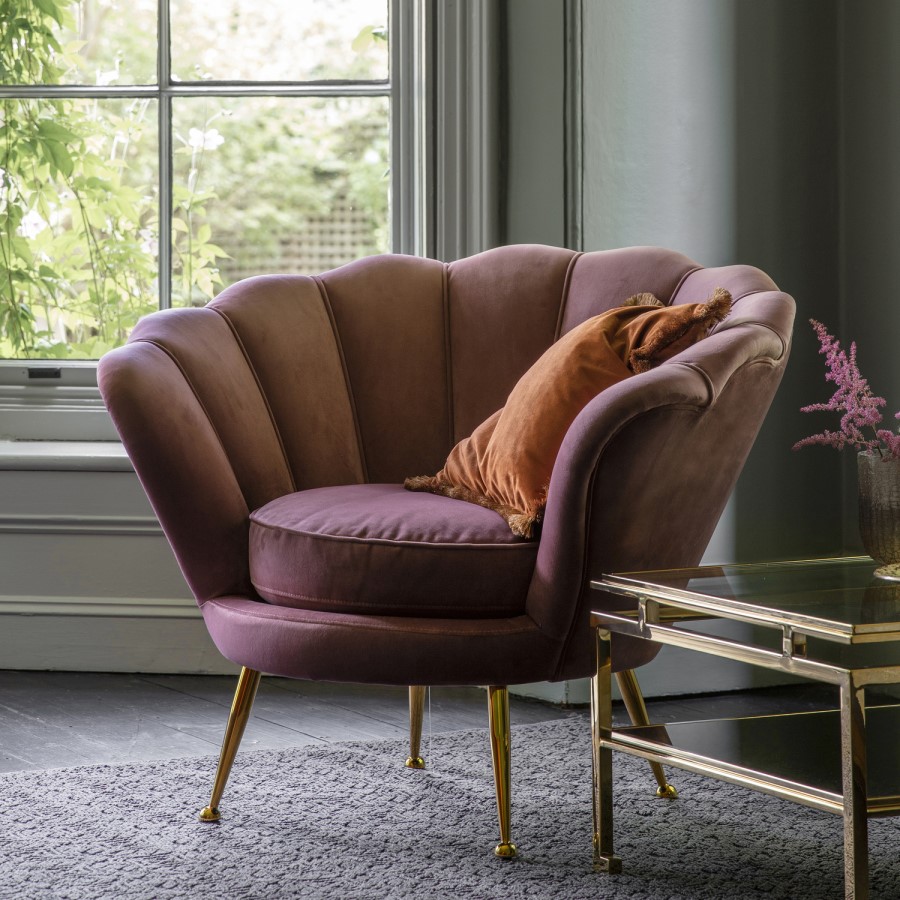 Gallery Pink Velvet Rivello Armchair 