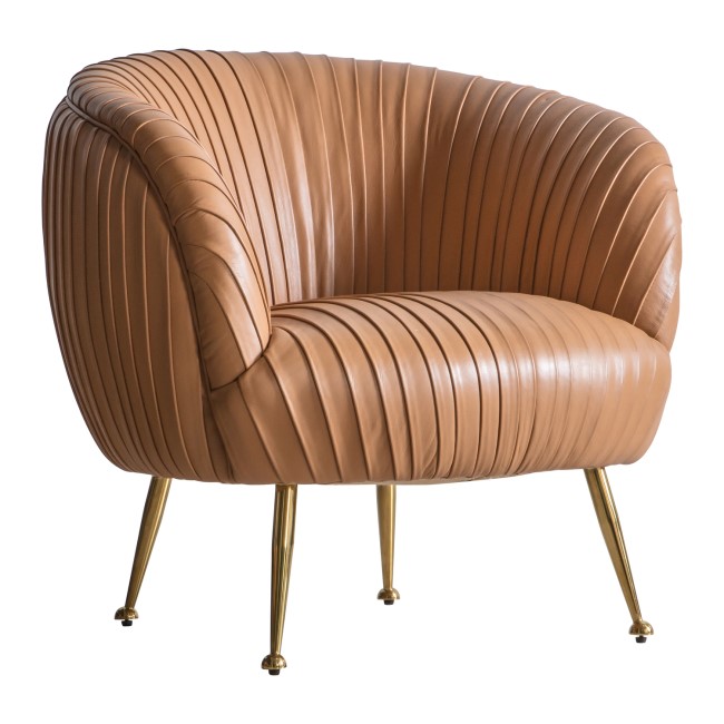 Gallery Valenza Tub Chair Brown Leather