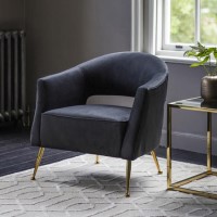 Gallery Barletta Armchair in Black Velvet