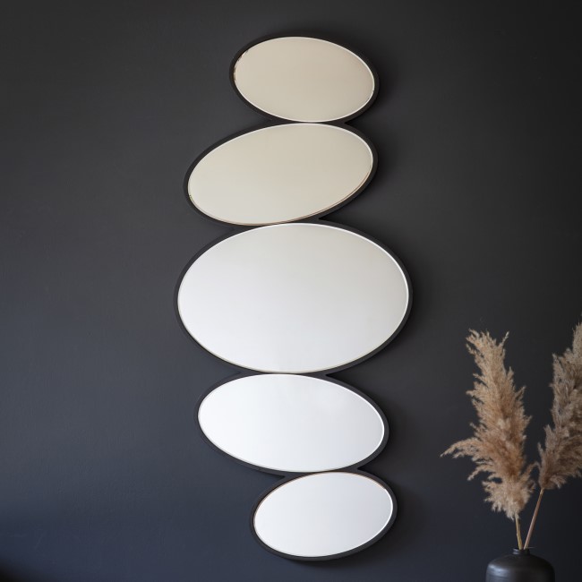 Wall Mirror with Pebble Stack Design - Caspian House