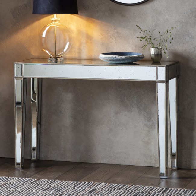 Mirrored Console Table with Gold Edge - Caspian House