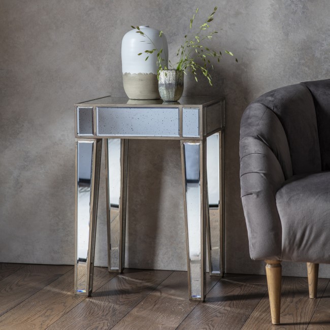 Vintage Mirrored Side Table - Caspian House