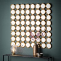 Circles Mirror with Gold Framing - Caspian House