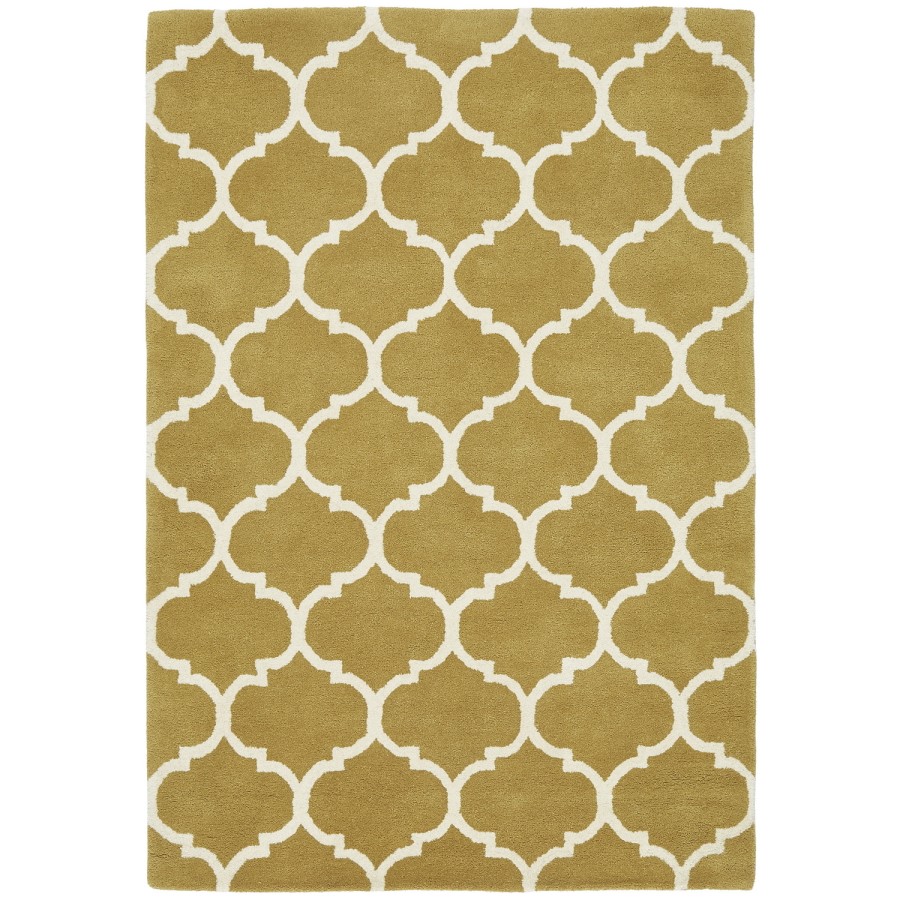 Yellow & White Rug with Pattern - 120x170cm