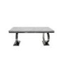 White Marble Dining Set with 6 Charcoal Grey Knockerback Dining Chairs - Selene