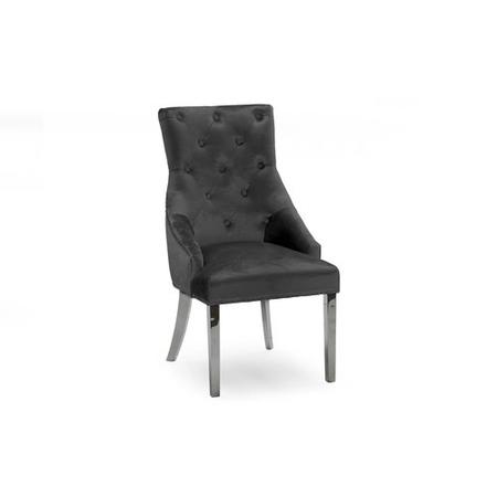 White Marble Dining Set with 6 Charcoal Grey Knockerback Dining Chairs - Selene