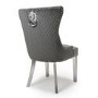 Pair of Dining Chairs in Grey Velvet with Metal Legs - Shankar