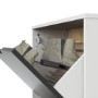 Matte Black & White Shoe Cabinet with 3 Drawers - Oslo