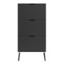 Matte Black & White Shoe Cabinet with 3 Drawers - Oslo
