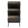 Matte Black & White Shoe Cabinet with 3 Drawers - Oslo