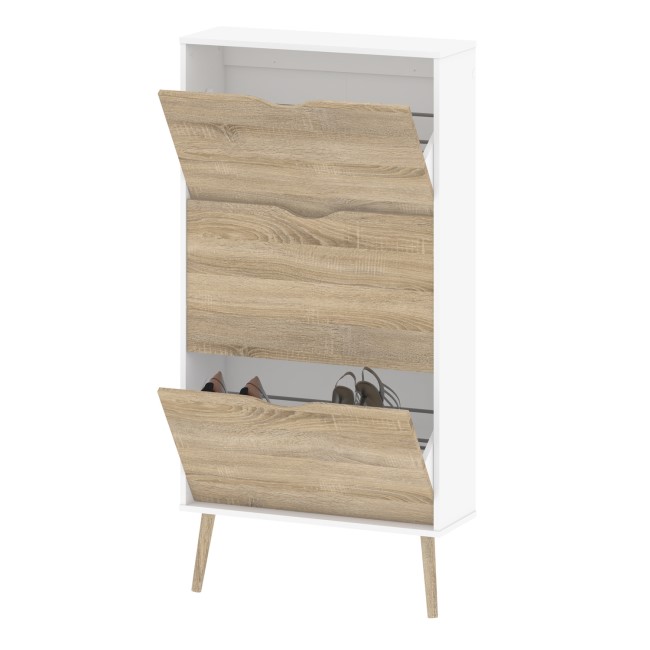 Black Shoe Cabinet with 4 Compartments - Barcelona - Furniture123