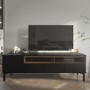 Roomers TV Unit in Black and Walnut