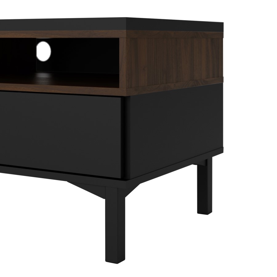 Roomers TV Unit in Black and Walnut