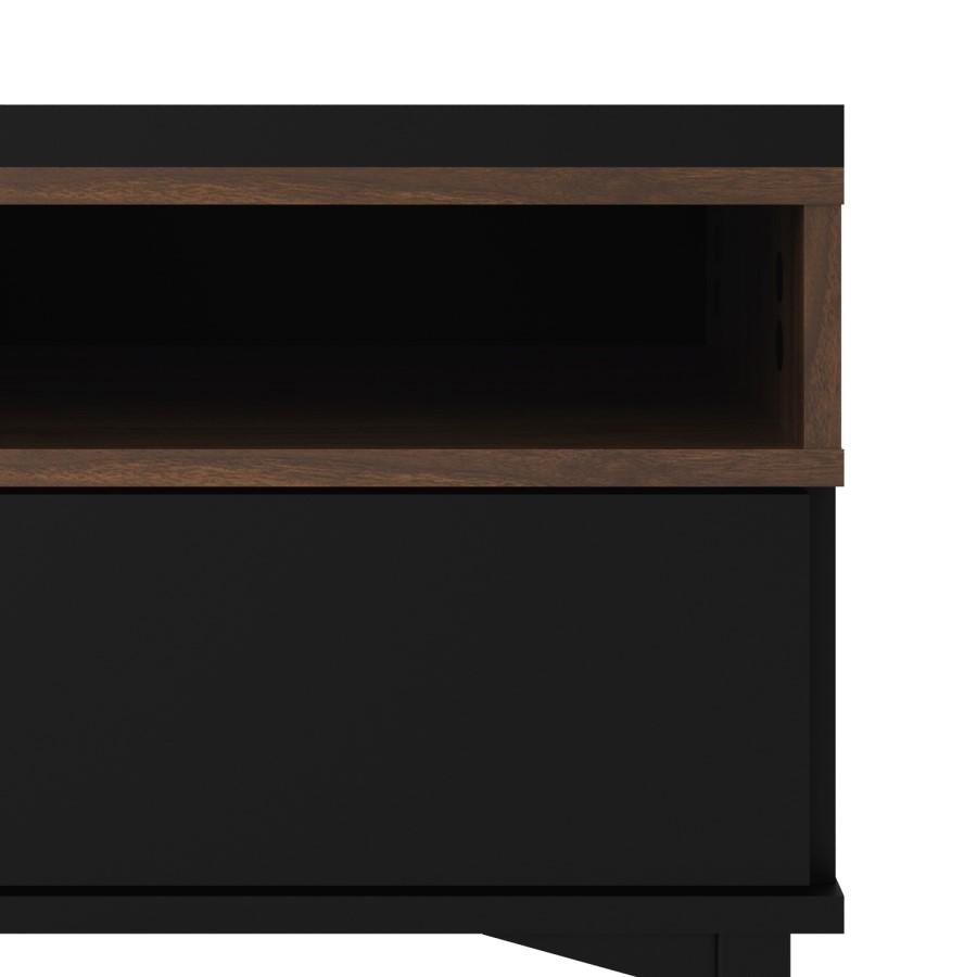 Roomers TV Unit in Black and Walnut