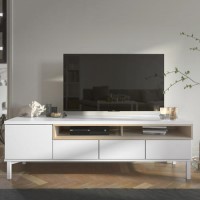Roomers TV Unit in White and Oak