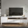 Roomers TV Unit in White and Oak
