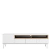 Roomers TV Unit in White and Oak