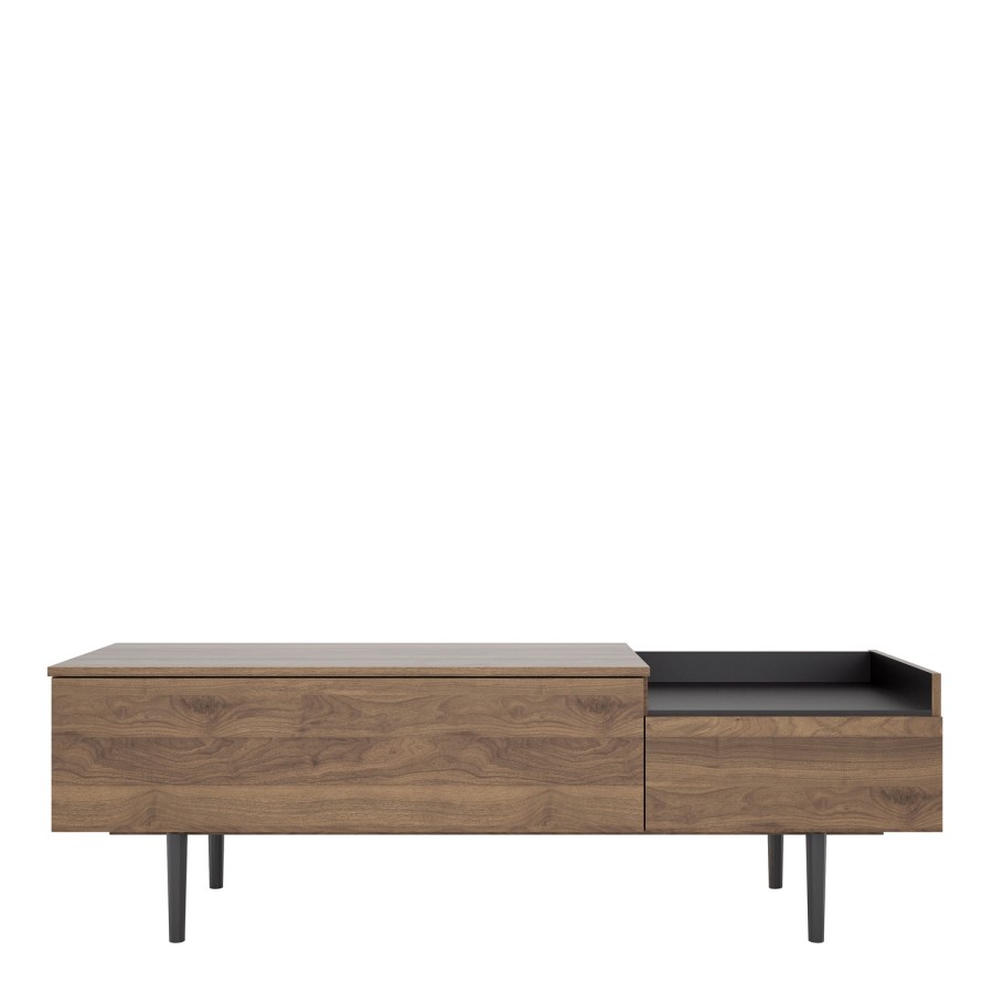 Unit TV Stand with 2 Drawers in Walnut and Black