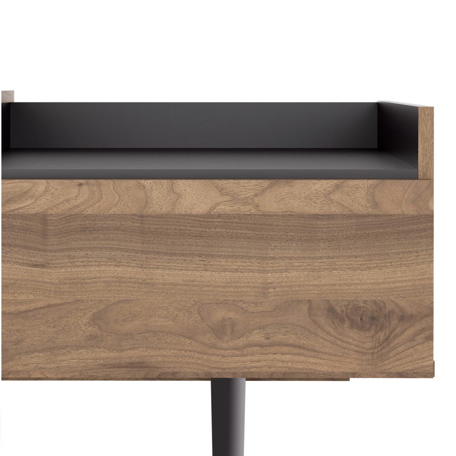 Unit TV Stand with 2 Drawers in Walnut and Black