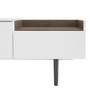 White TV Unit with Walnut Feature