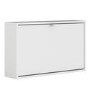 Slim White Wall Hung Shoe Cabinet -  3 Pairs