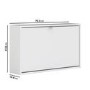 Slim White Wall Hung Shoe Cabinet -  3 Pairs