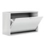 Slim White Wall Hung Shoe Cabinet -  3 Pairs