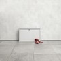 Slim White Wall Hung Shoe Cabinet -  3 Pairs
