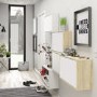Slim White Wall Hung Shoe Cabinet -  3 Pairs