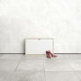 Slim White and Oak Shoe Cabinet - 3 Pairs